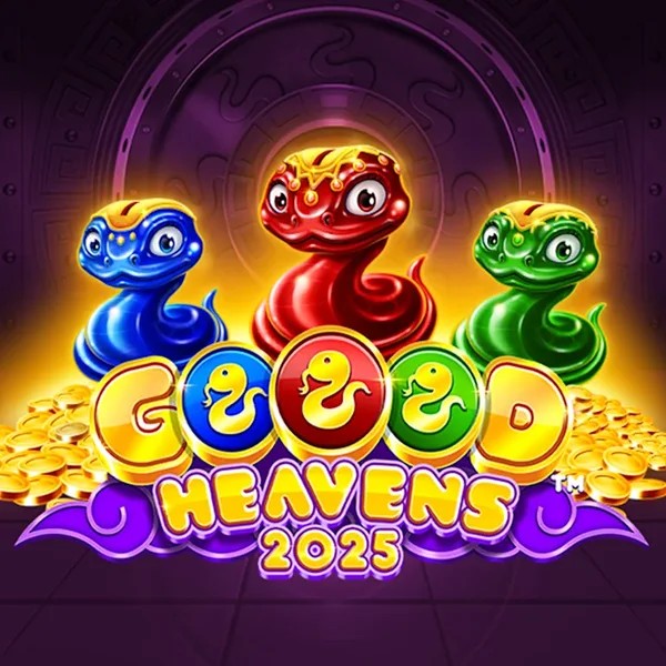 Goood Heavens slot logo by Rarestone Gaming at SkyHills Casino